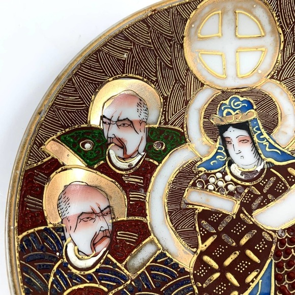 Antique 1940's Japanese hand painted small plate / tray - Picture 8 of 10